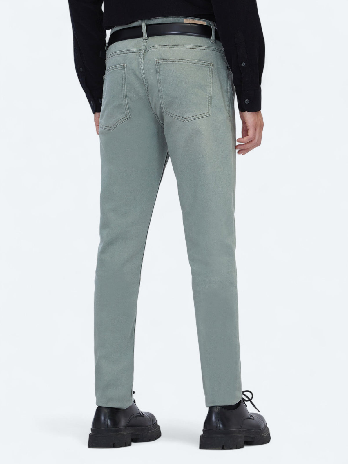 Açık Haki Slim Fit Denim Pamuk Karışımlı Pantolon