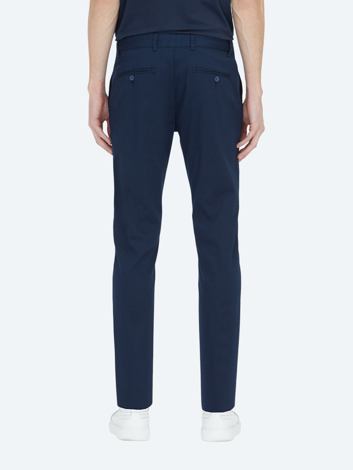 Açık Lacivert Dokuma Regular Fit Casual Pamuk Karışımlı Pantolon