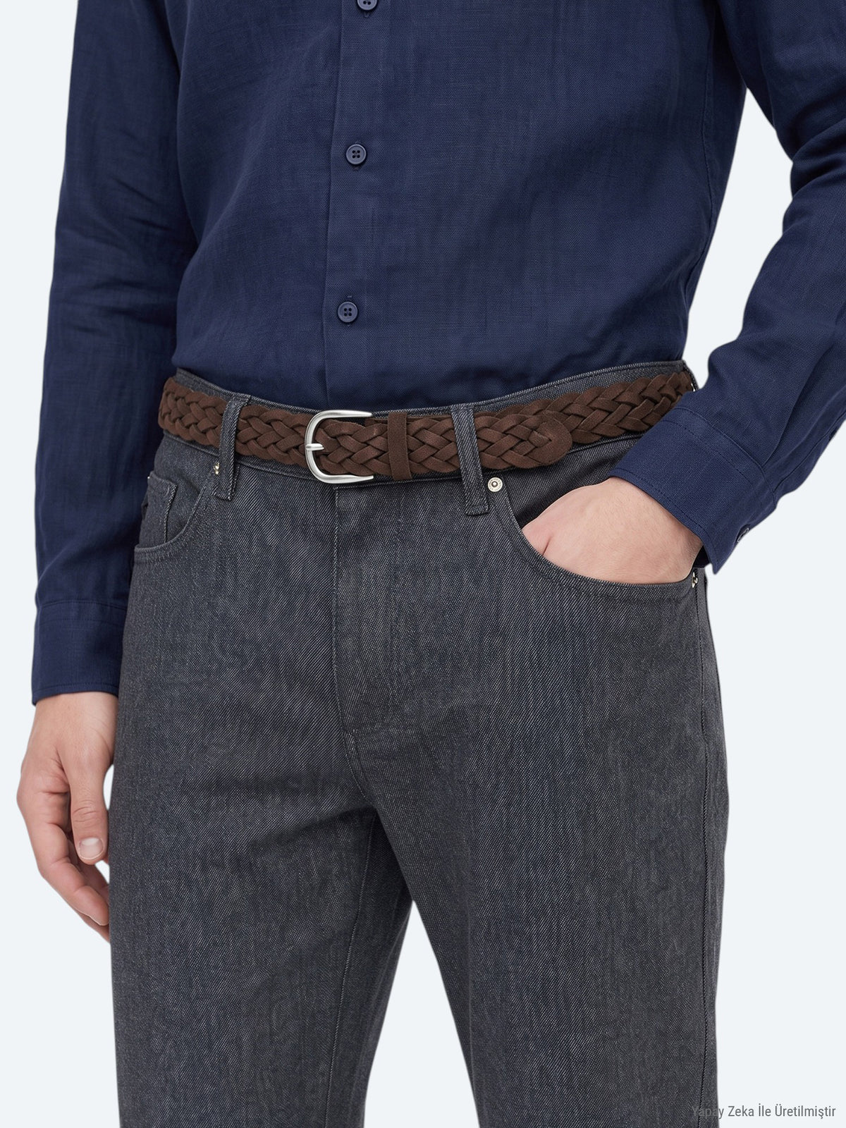 Antrasit Dokuma Regular Fit Casual Pamuk Karışımlı Pantolon