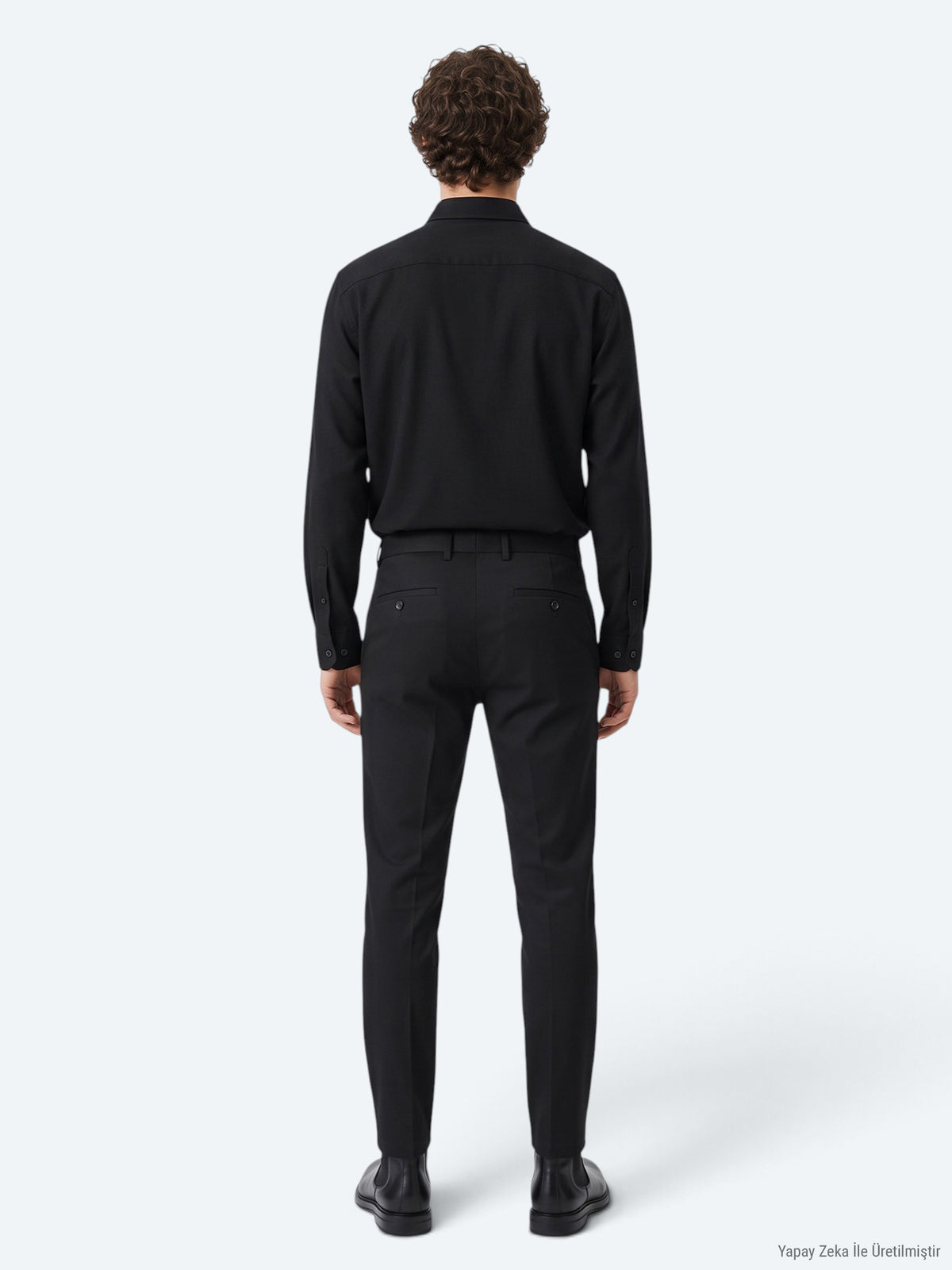 Siyah Dokuma Jogging Fit Casual Pamuk Karışımlı Pantolon