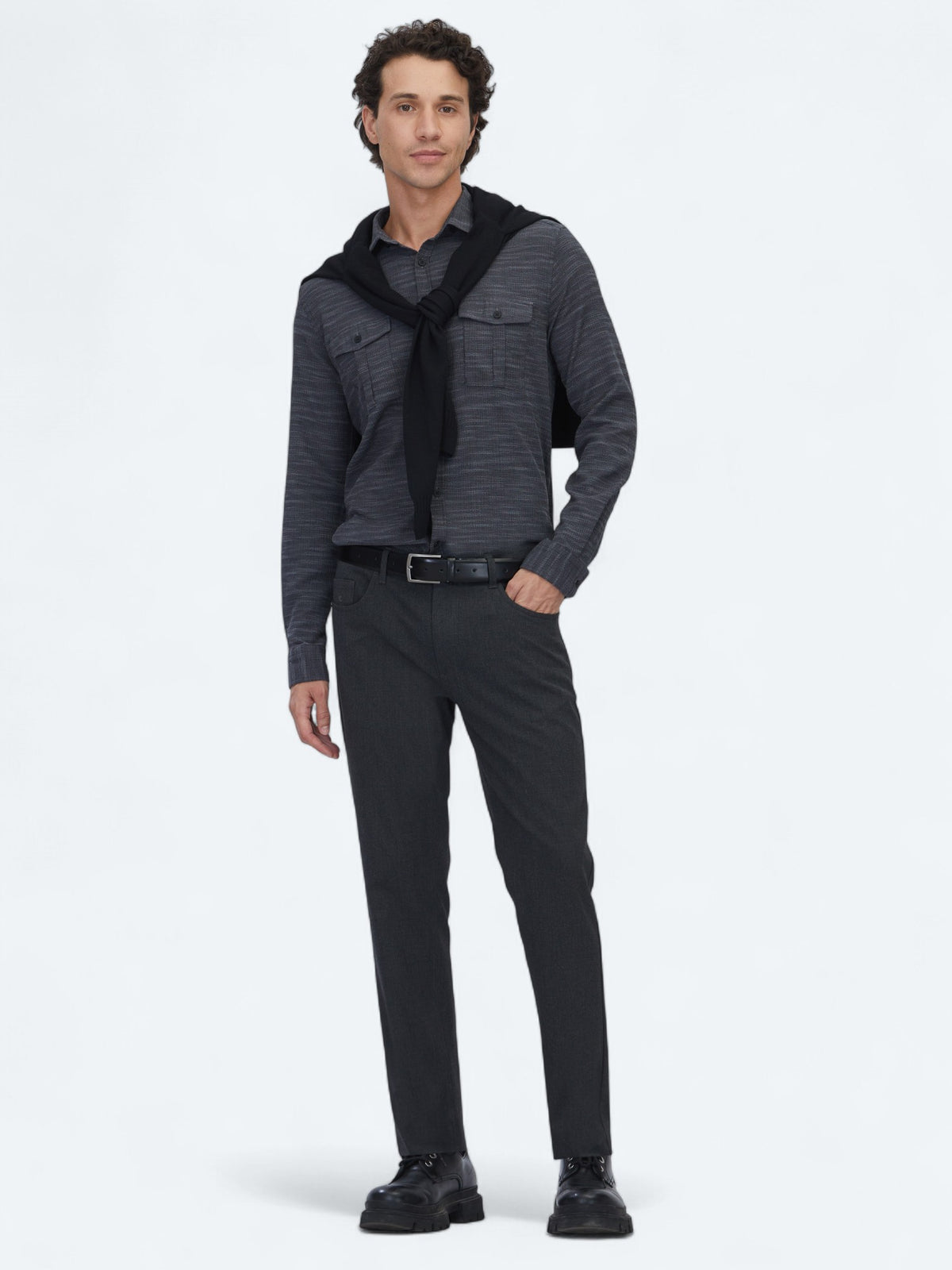 Antrasit Dokuma Slim Fit Casual Pantolon