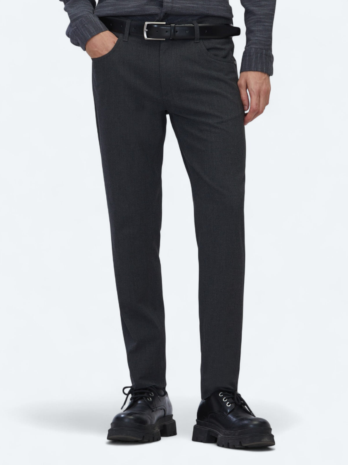 Antrasit Dokuma Slim Fit Casual Pantolon