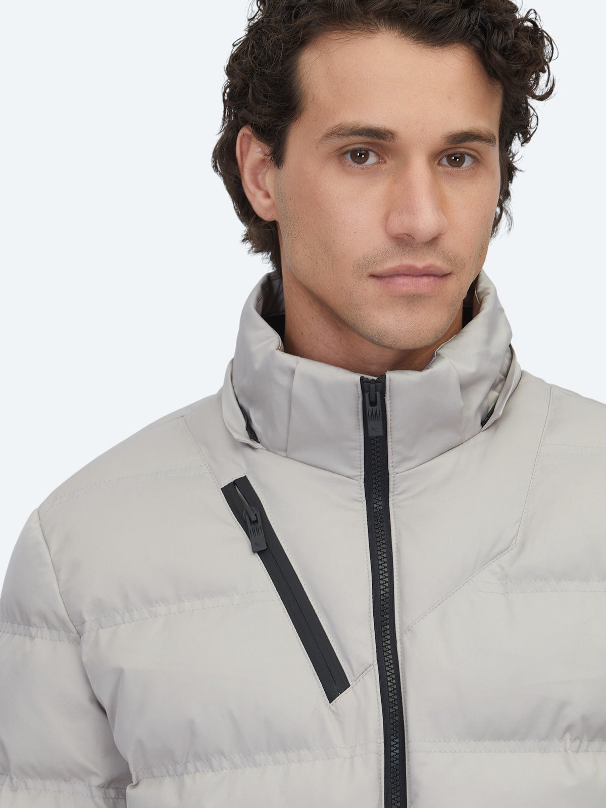 Bej Regular Fit Kapüşonlu Casual Dokuma Mont