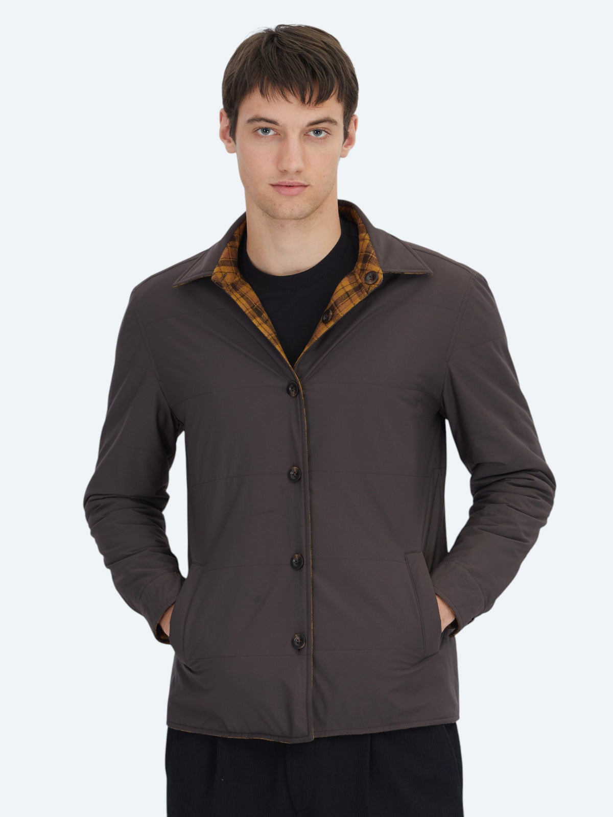 Kahverengi Regular Fit Kapüşonlu Casual Dokuma Mont