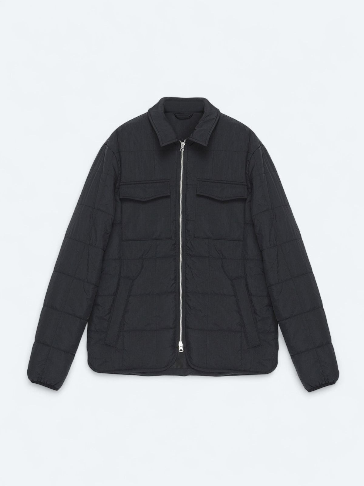 Siyah Regular Fit Bebe Yaka Casual Dokuma Mont