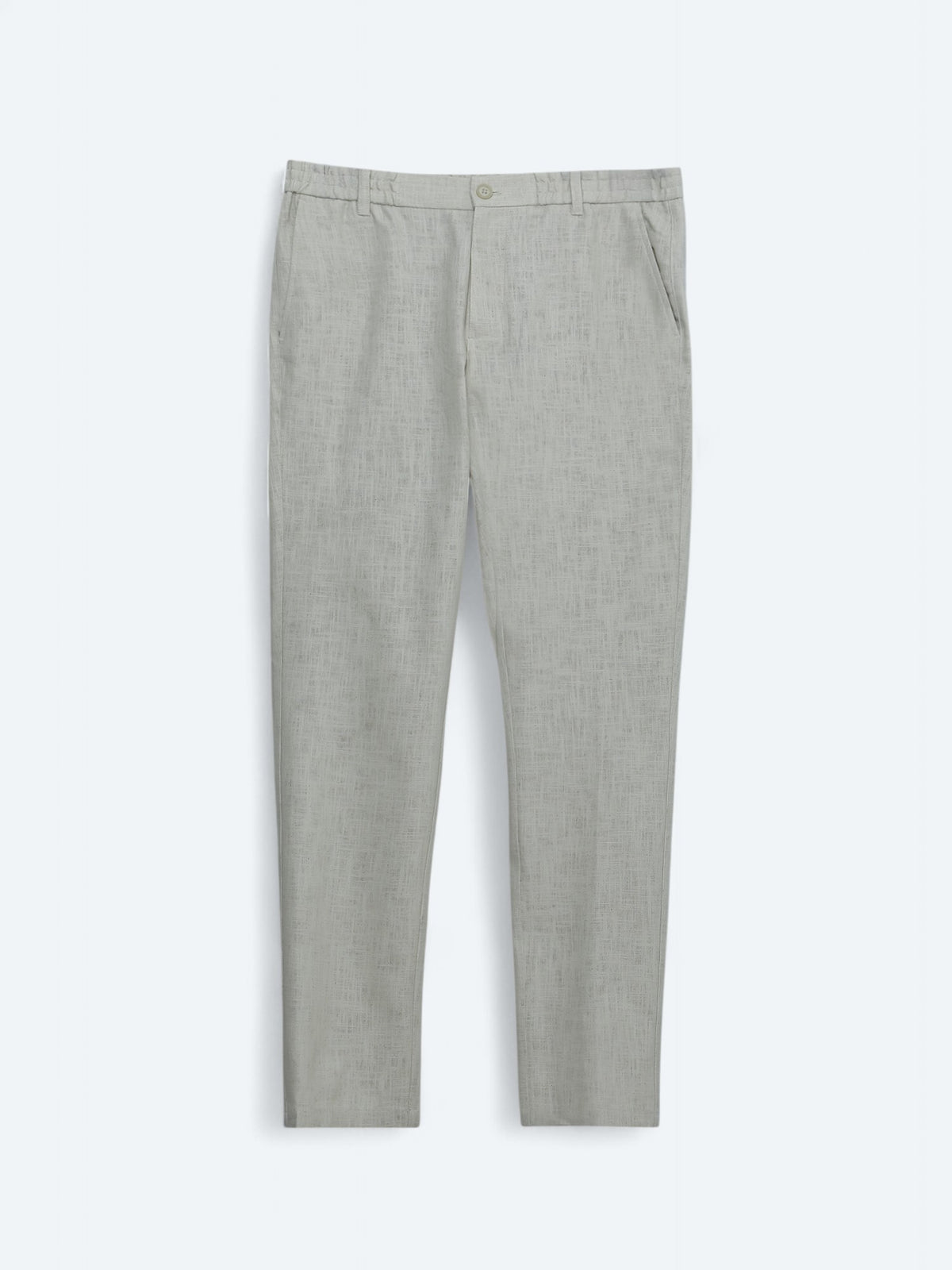 Ekru Dokuma Jogging Fit Casual Pamuk Karışımlı Pantolon