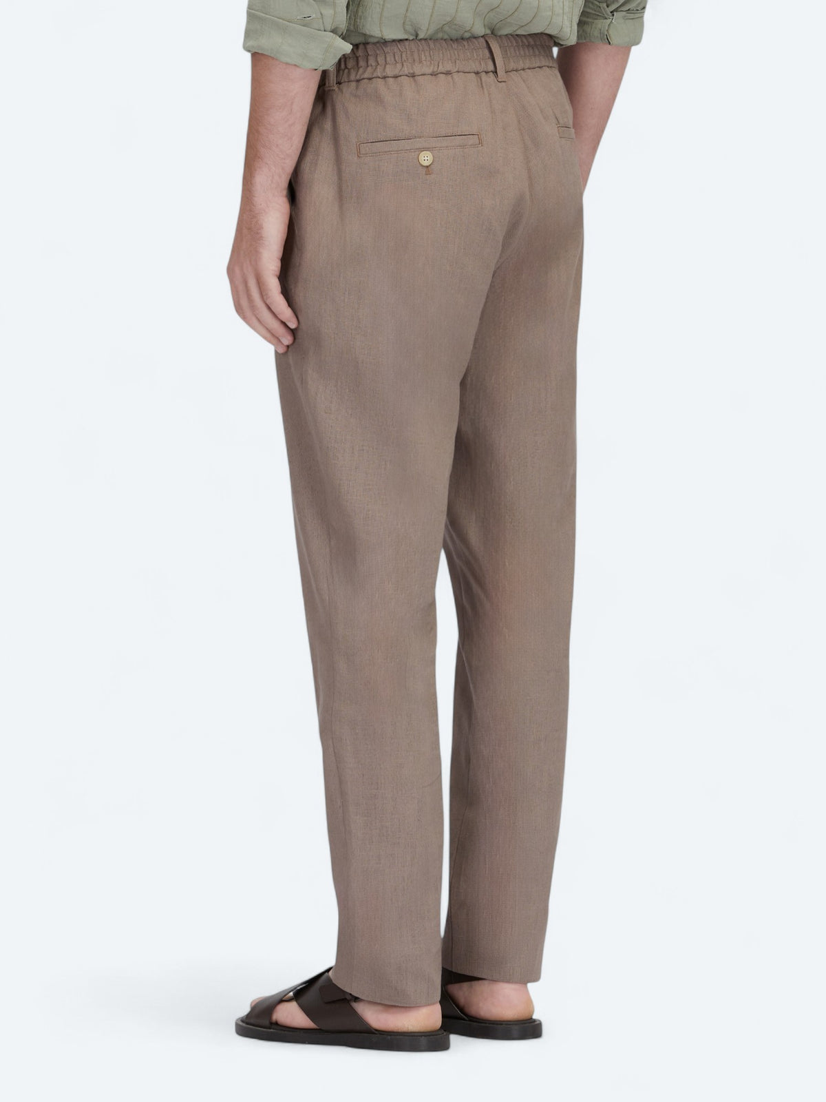Koyu Vizon Dokuma Jogging Fit Casual Pamuk Karışımlı Pantolon