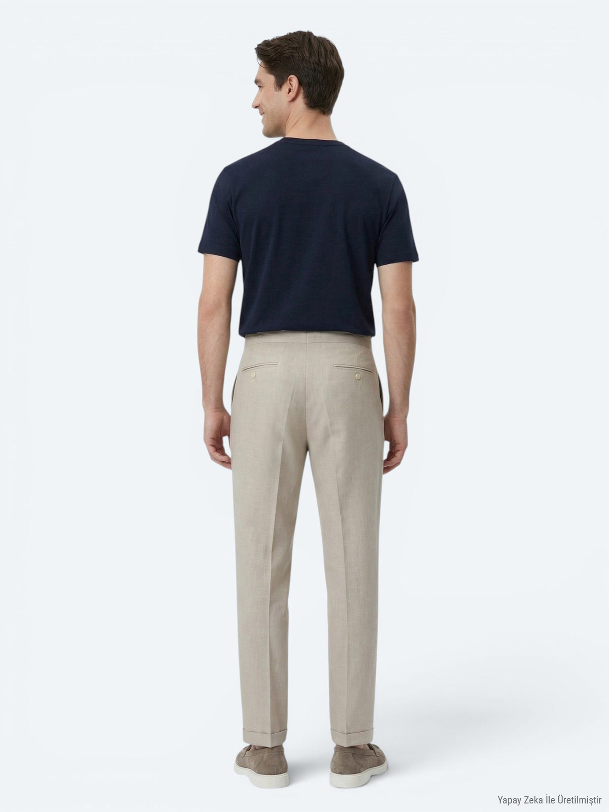 Vizon Dokuma Carrot Fit Casual Pamuk Karışımlı Pantolon