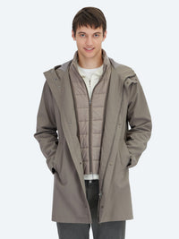 Haki Oversize Fit Kruvaze Yaka Casual Dokuma Pardösü