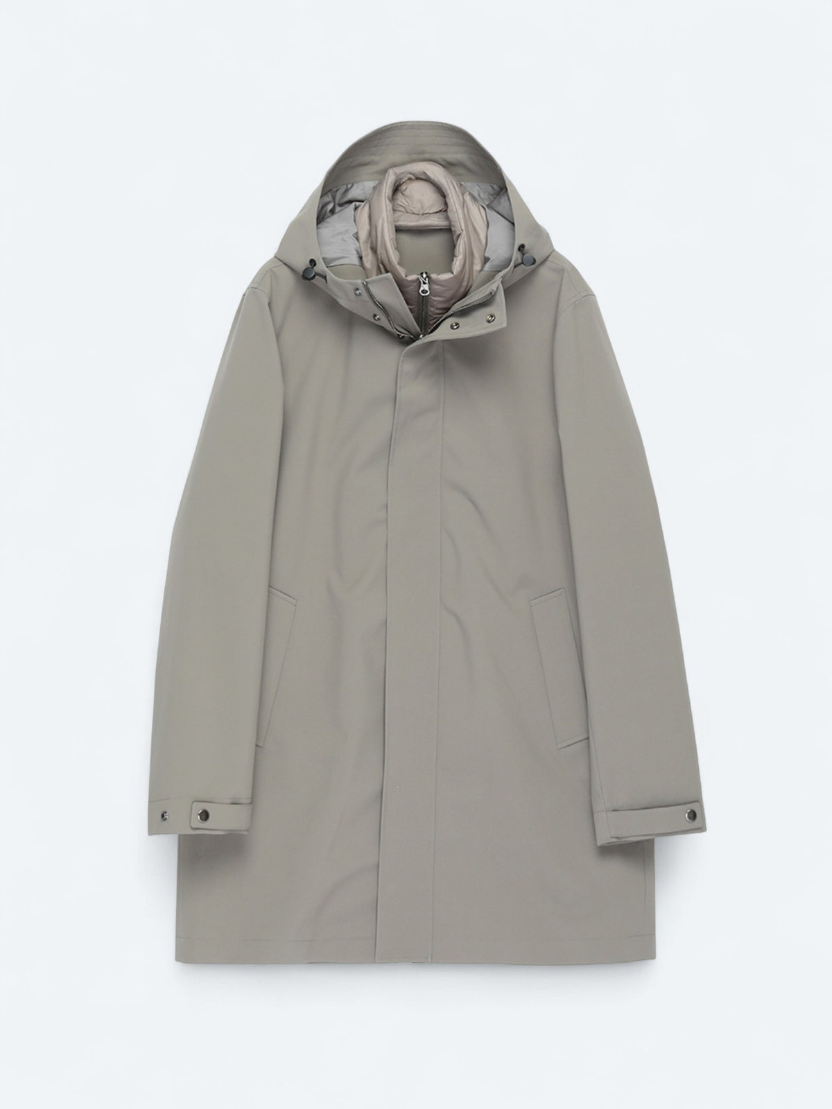 Haki Oversize Fit Kruvaze Yaka Casual Dokuma Pardösü