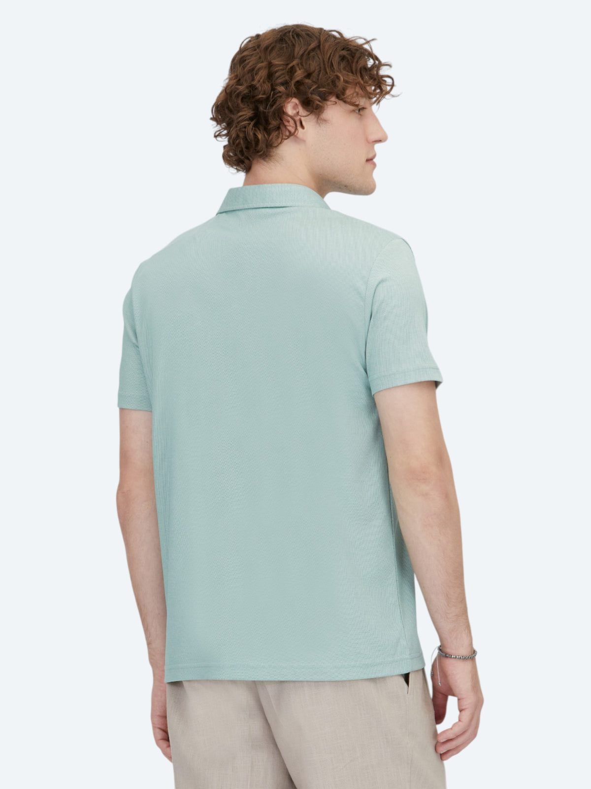 Yeşil Polo Yaka Pamuk Karışımlı T-Shirt