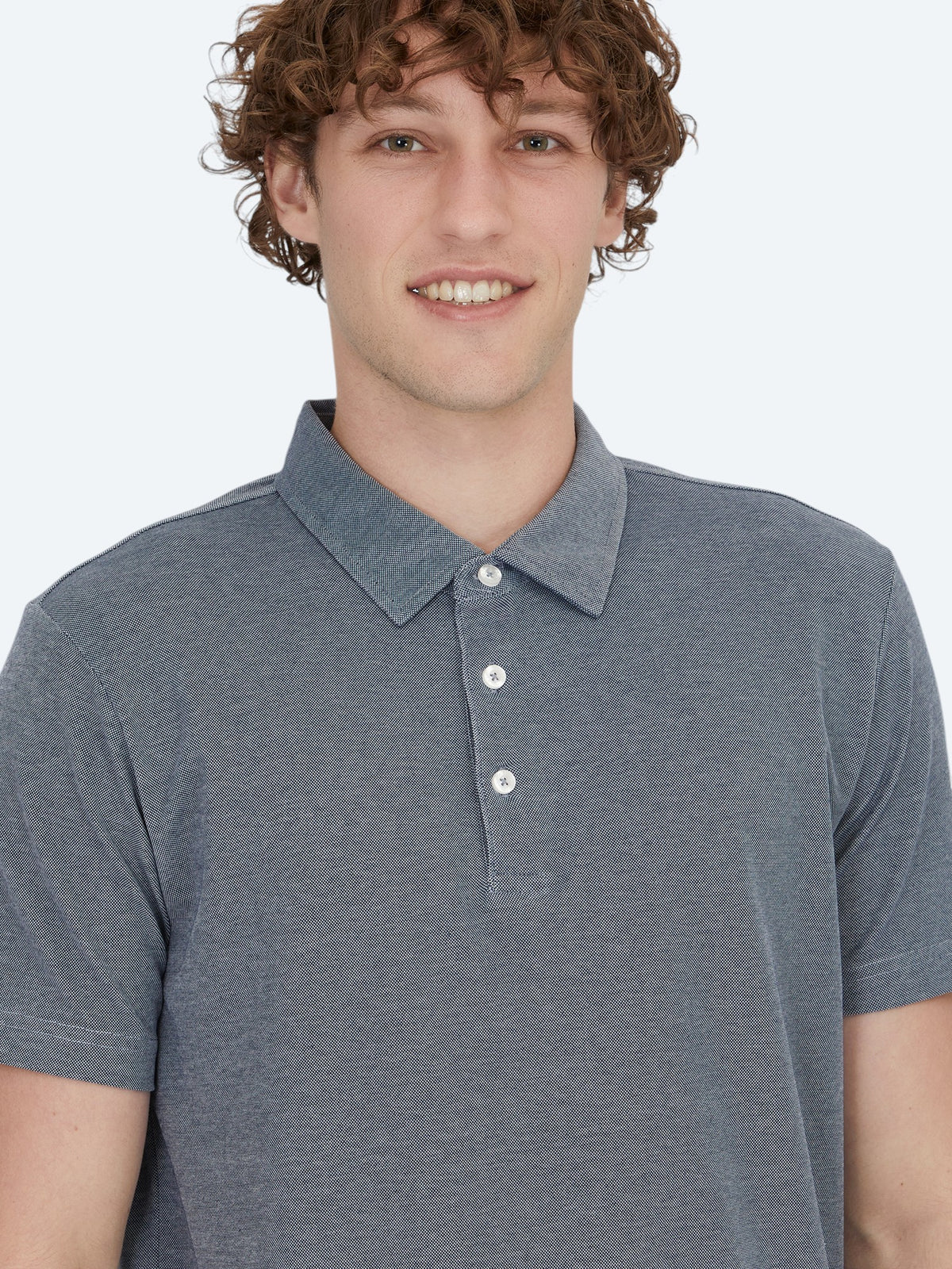 Lacivert Polo Yaka Pamuk Karışımlı T-Shirt