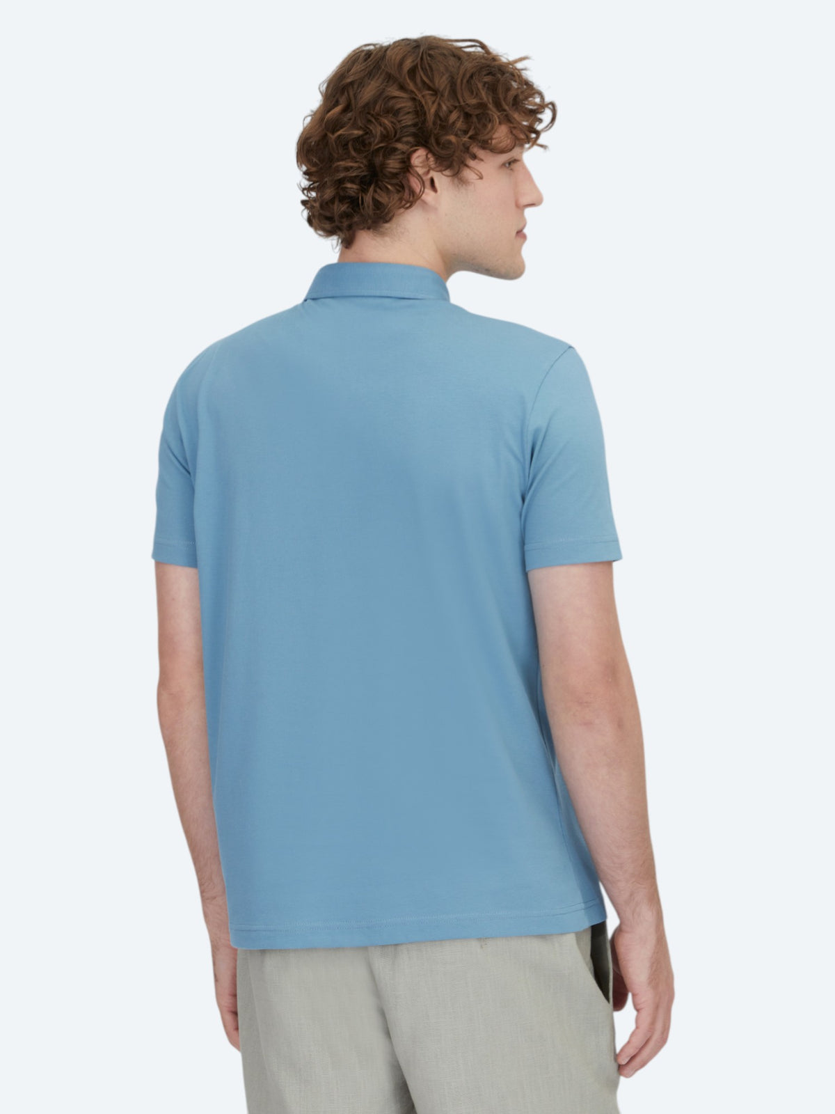 Mavi Polo Yaka Pamuk Karışımlı T-Shirt