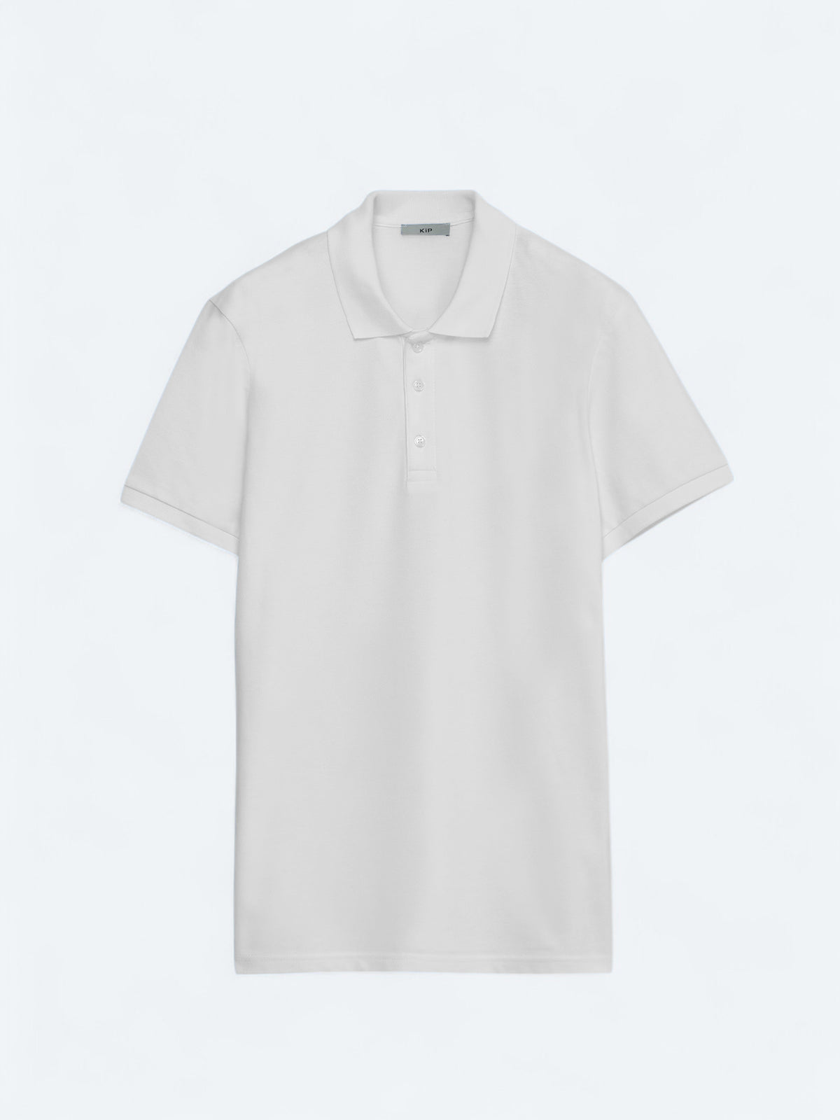 Beyaz Düz Polo Yaka %100 Pamuk T-Shirt