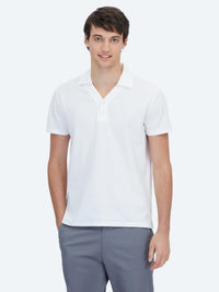Beyaz Polo Yaka %100 Pamuk T-Shirt