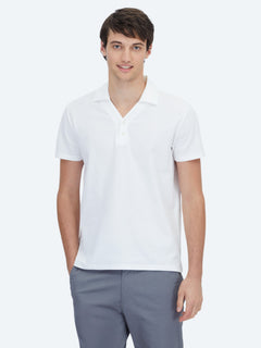 Beyaz Polo Yaka %100 Pamuk T-Shirt