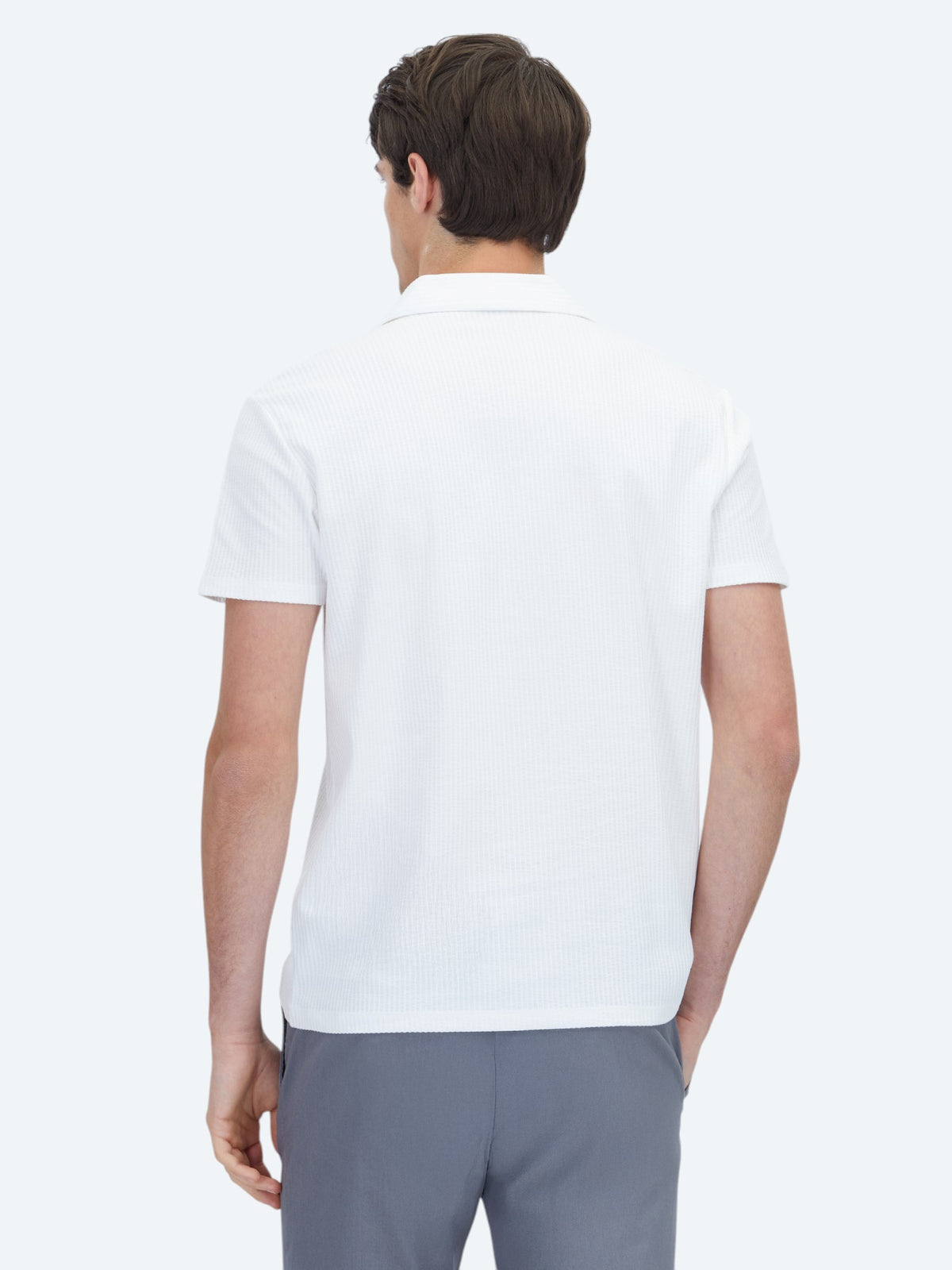Beyaz Polo Yaka %100 Pamuk T-Shirt