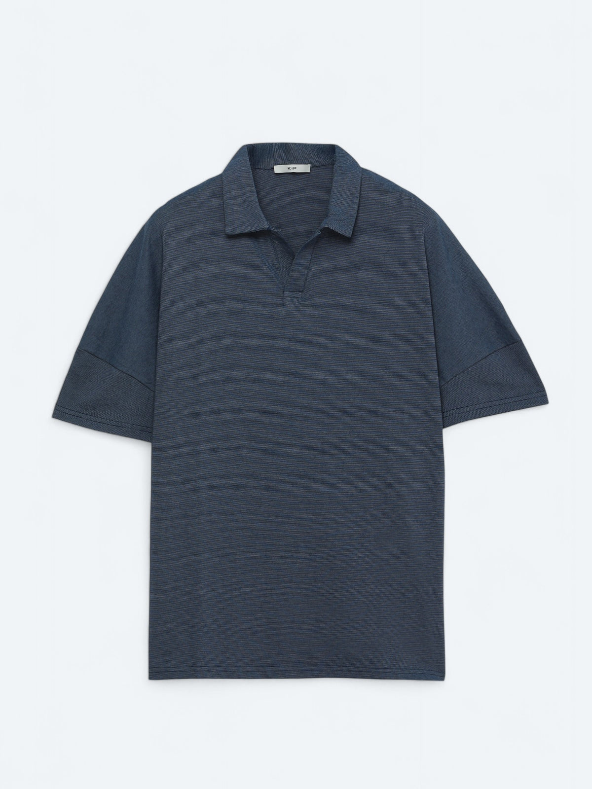 Lacivert Polo Yaka Pamuk Karışımlı T-Shirt