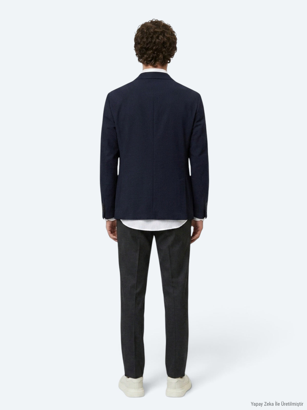 Lacivert Çizgili Comfort Fit Ceket
