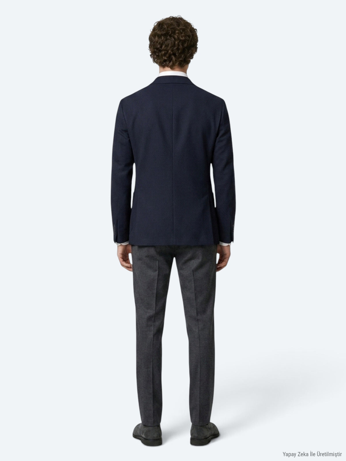 Lacivert Çizgili Comfort Fit Ceket