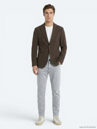 Kahverengi Çizgili Comfort Fit Ceket