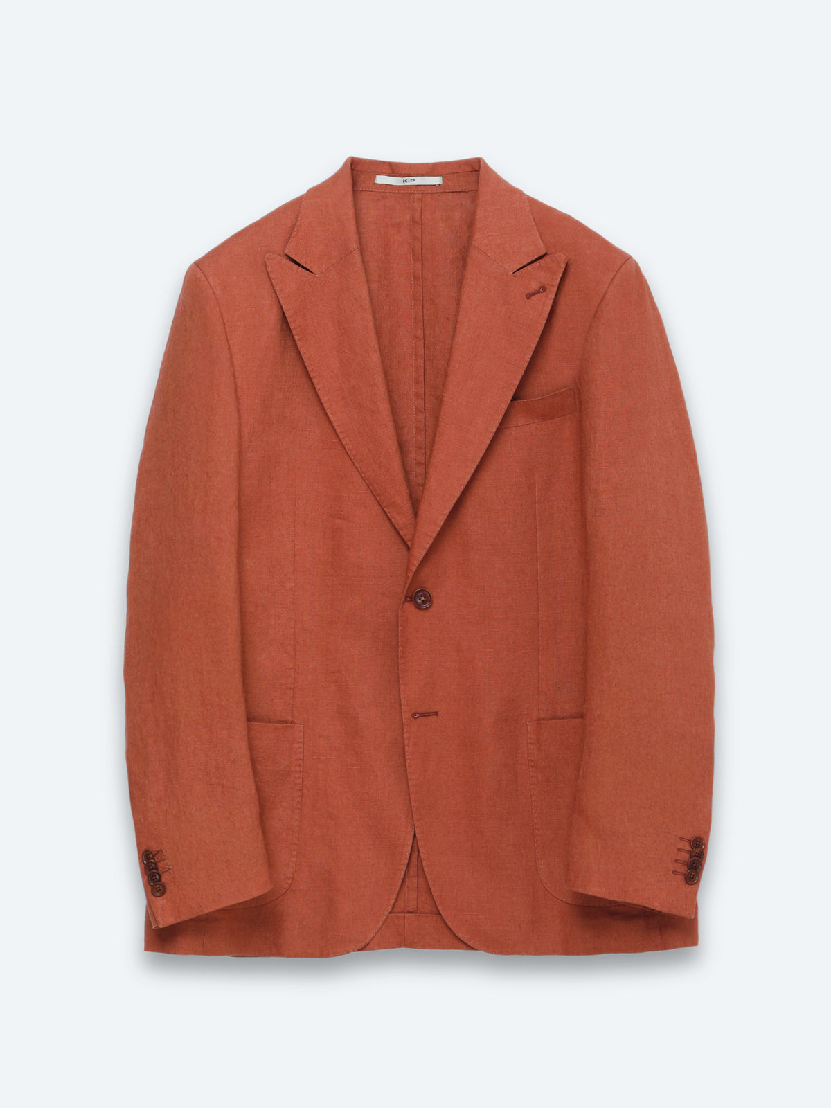 Kiremit Düz Modern Fit %100 Keten Ceket