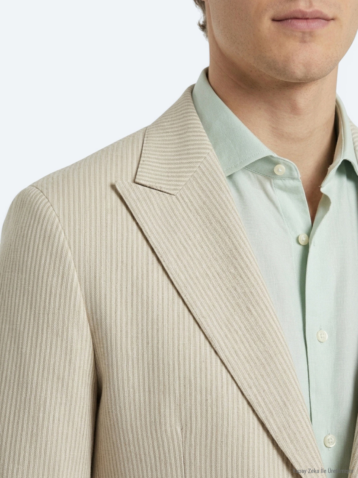 Bej Modern Fit Pamuk Karışımlı Ceket