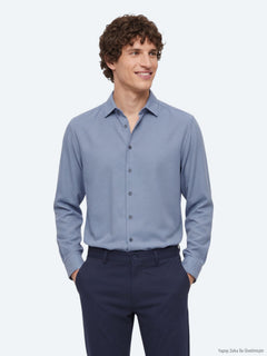 Mavi Regular Fit Uzun Dokuma Casual Gömlek