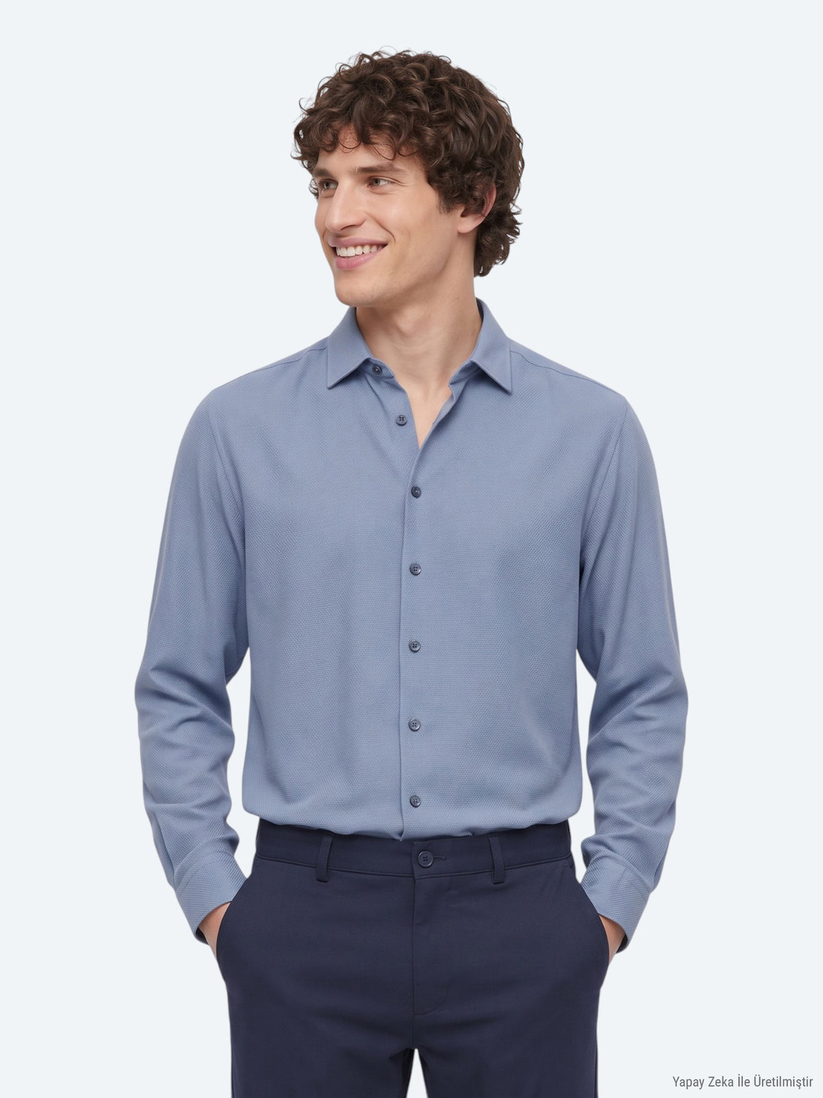 Mavi Regular Fit Uzun Dokuma Casual Gömlek