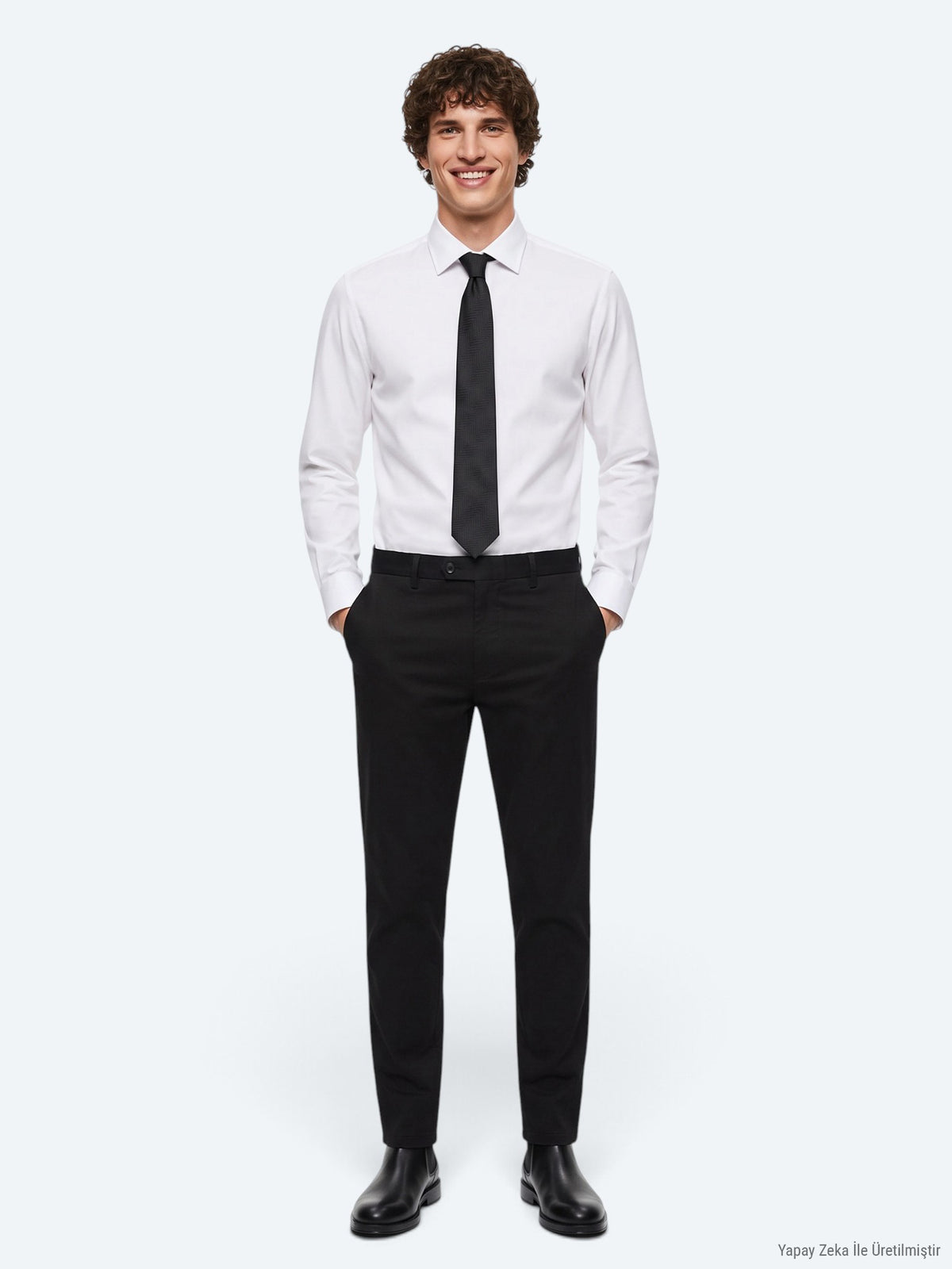 Beyaz Regular Fit Uzun Dokuma Casual Gömlek