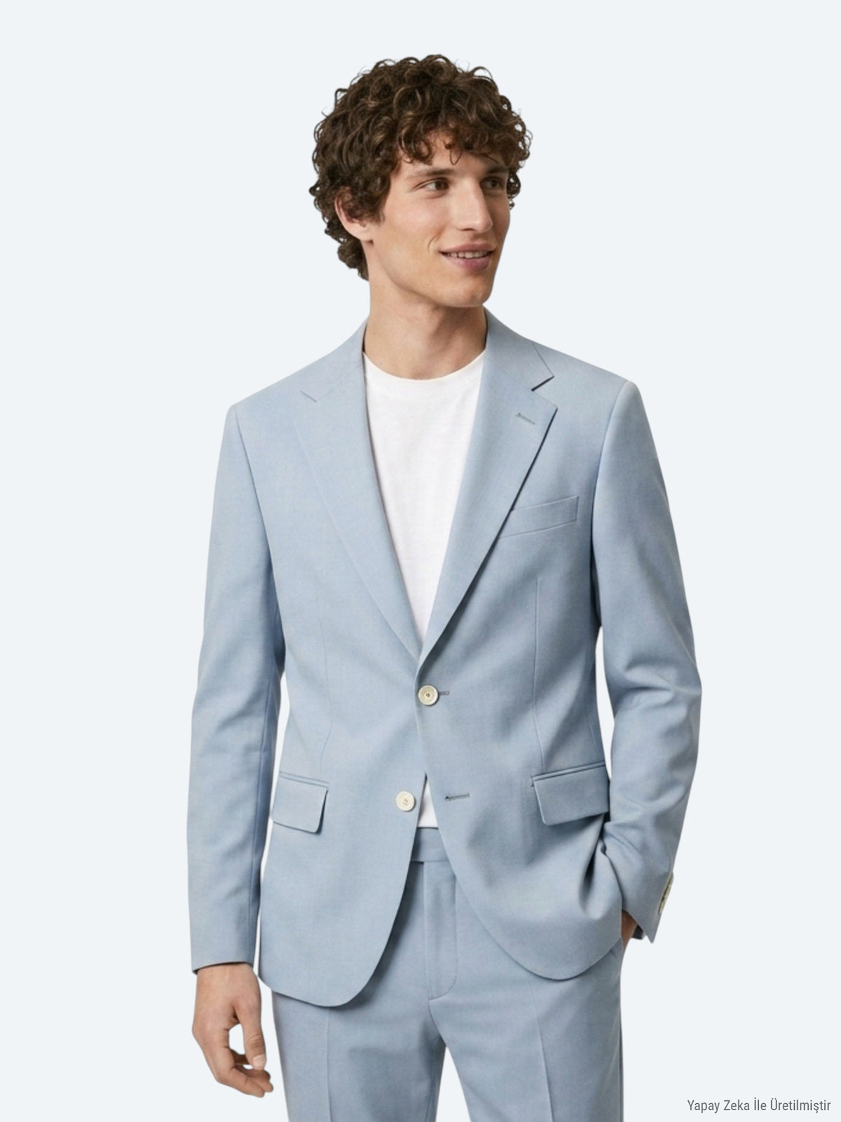 Mavi Düz Modern Fit Takım Elbise