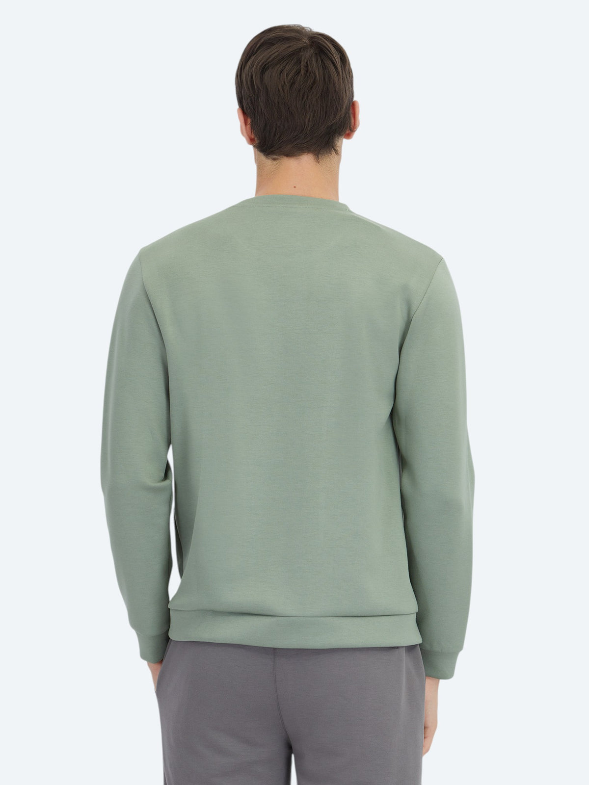 Mint Bisiklet Yaka Desenli Sweatshırt