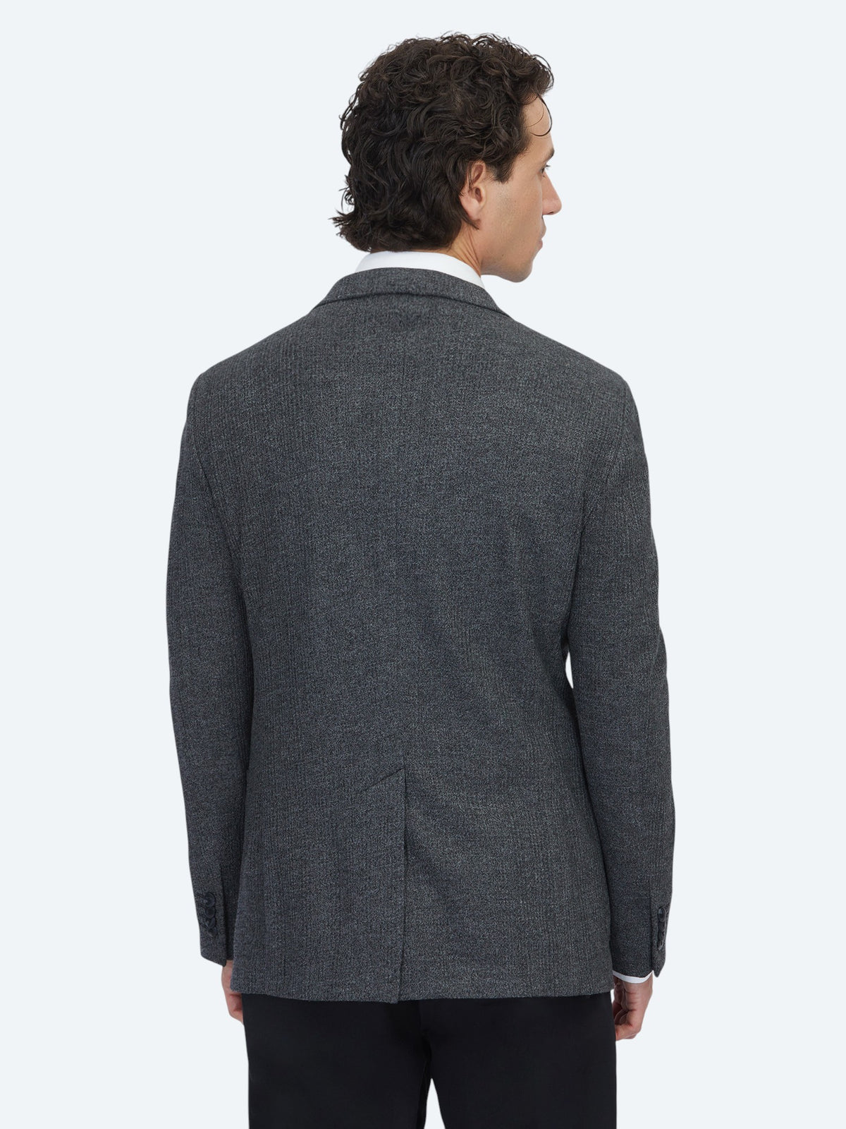Siyah Kareli Modern Fit Pamuk Karışımlı Örme Ceket
