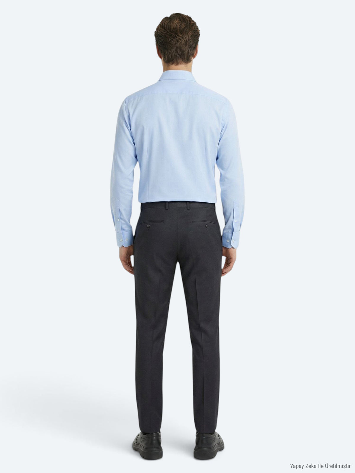 Antrasit Dokuma Fitted Fit Klasik Yün Karışımlı Pantolon