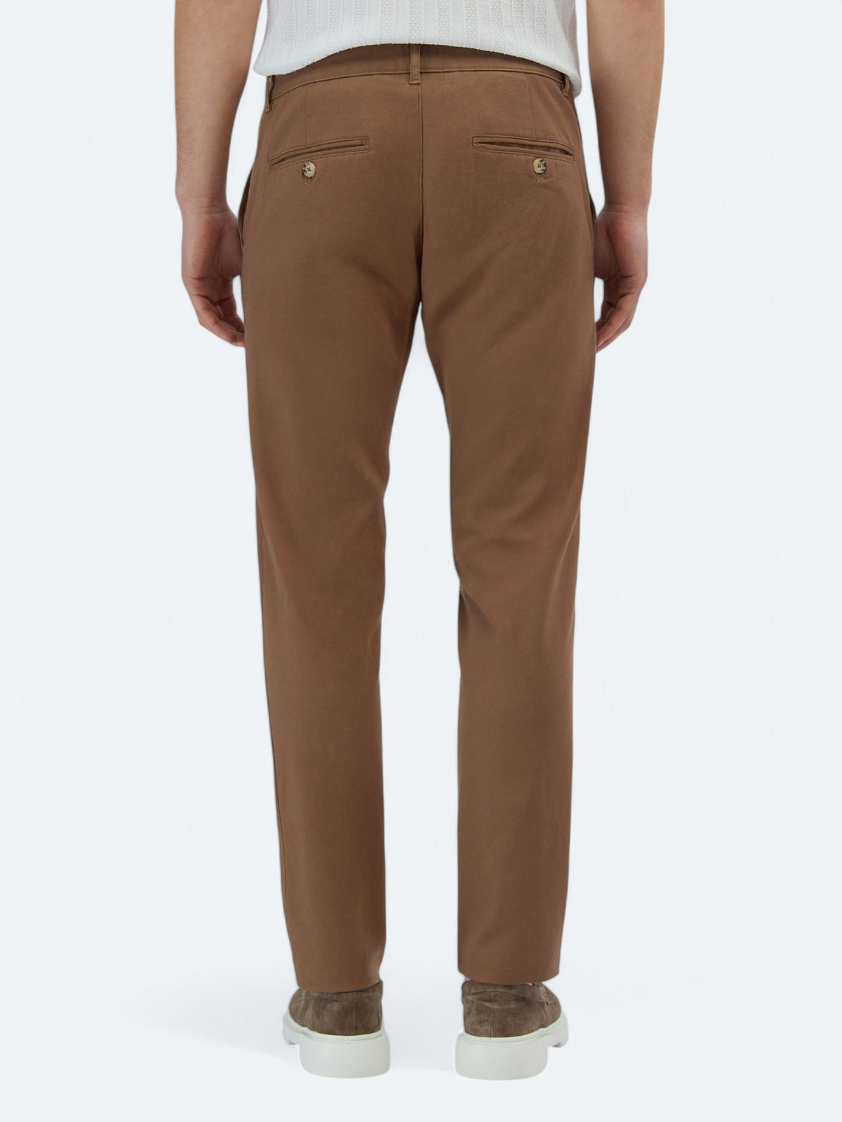 Açık Kahve Dokuma Regular Fit Casual Pamuk Karışımlı Pantolon