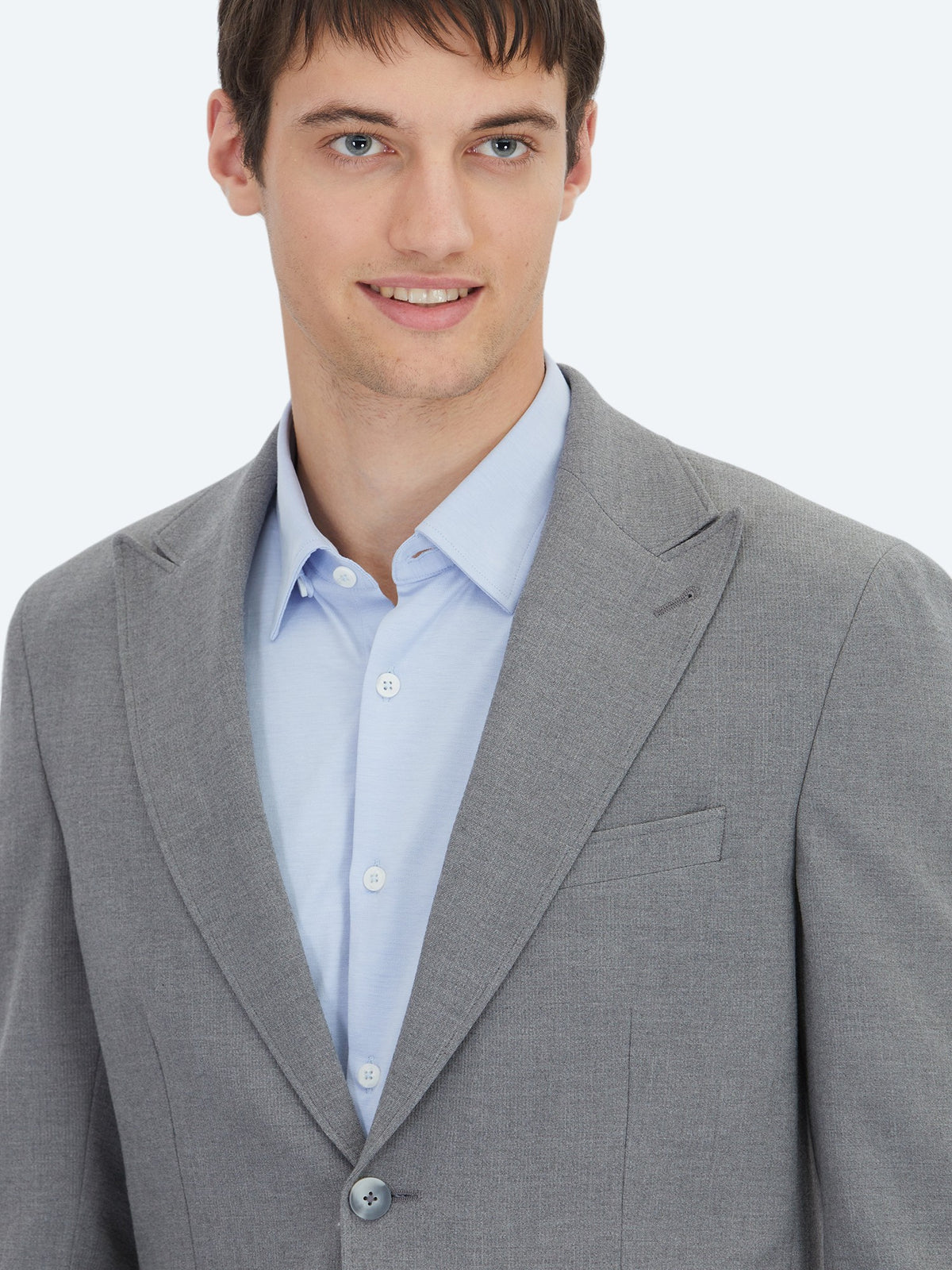 Gri Çizgili Modern Fit Takım Elbise