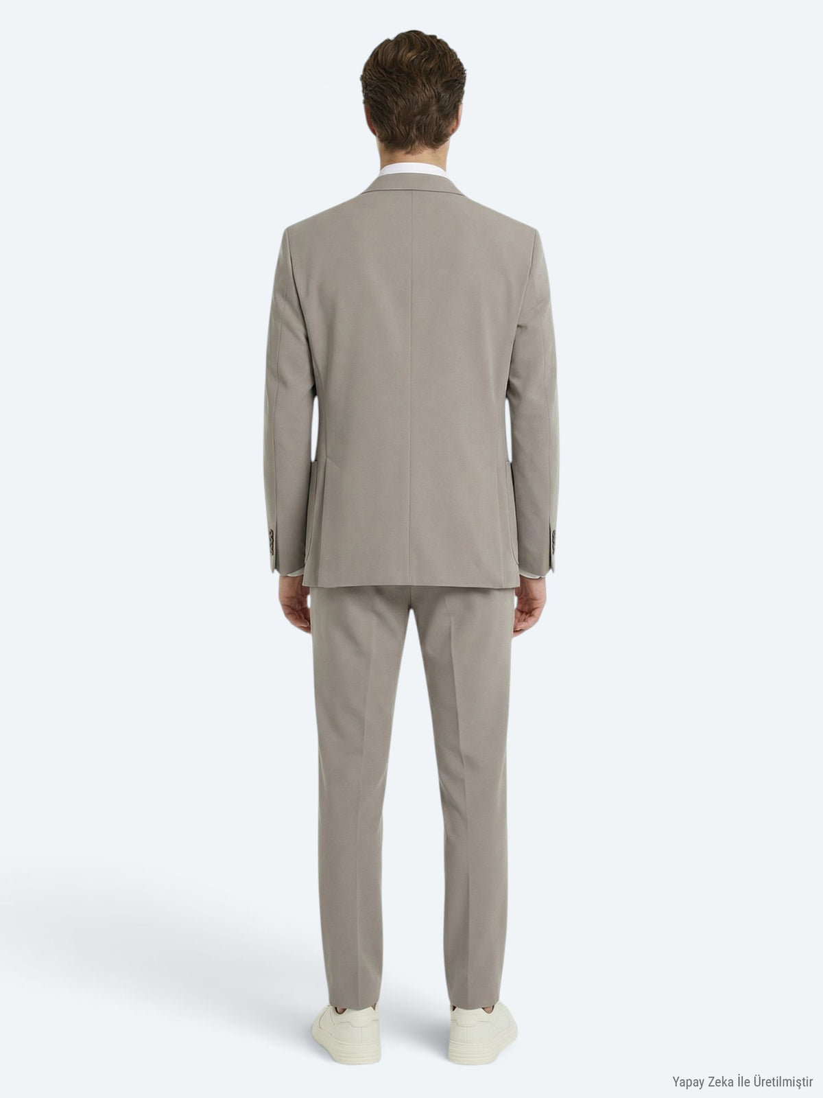 Açık Kahve Düz Modern Fit Takım Elbise