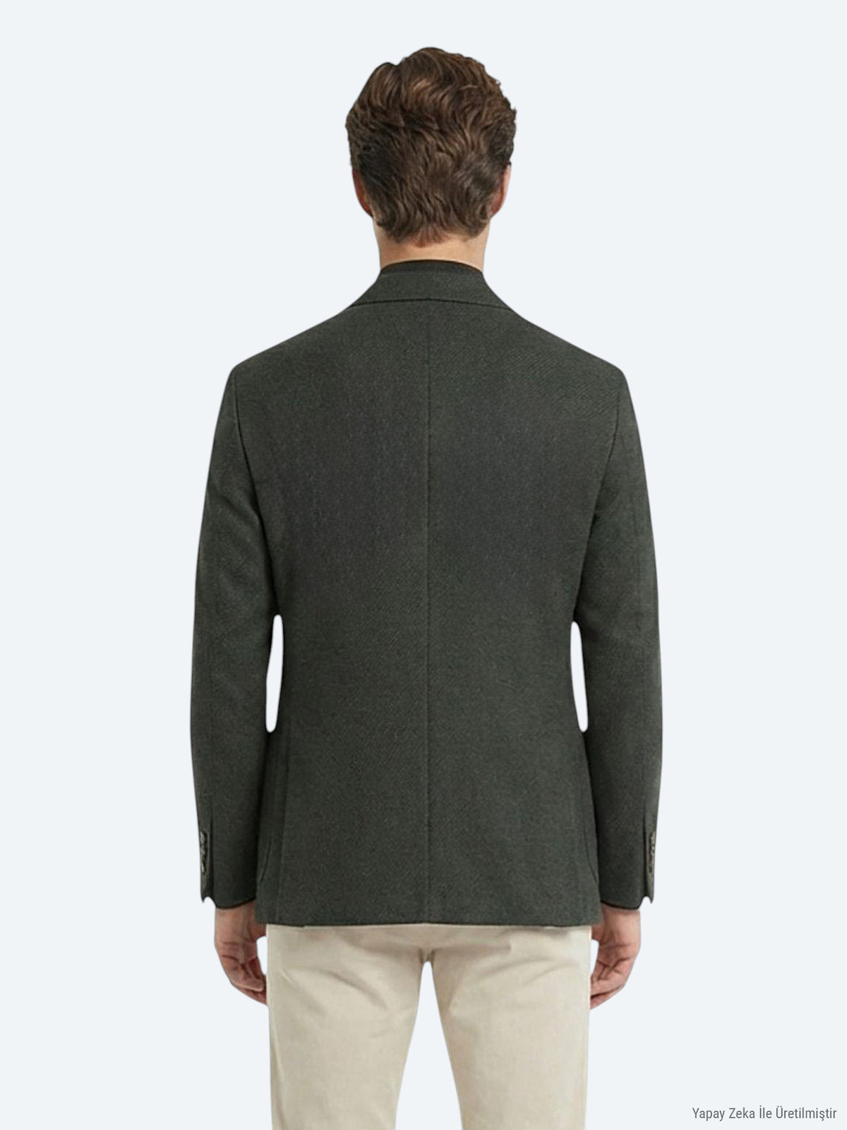 Haki Modern Fit Yün Karışımlı Ceket