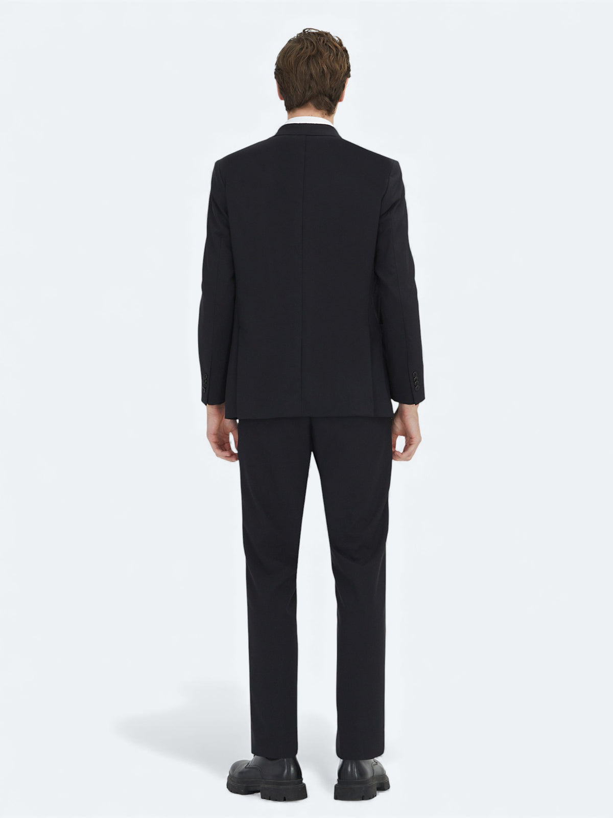 Siyah Düz Modern Fit Takım Elbise