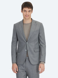 Antrasit Çizgili Modern Fit Takım Elbise