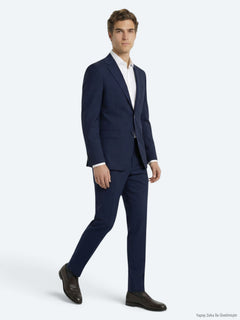 Saks Düz Modern Fit Yün Karışımlı Takım Elbise