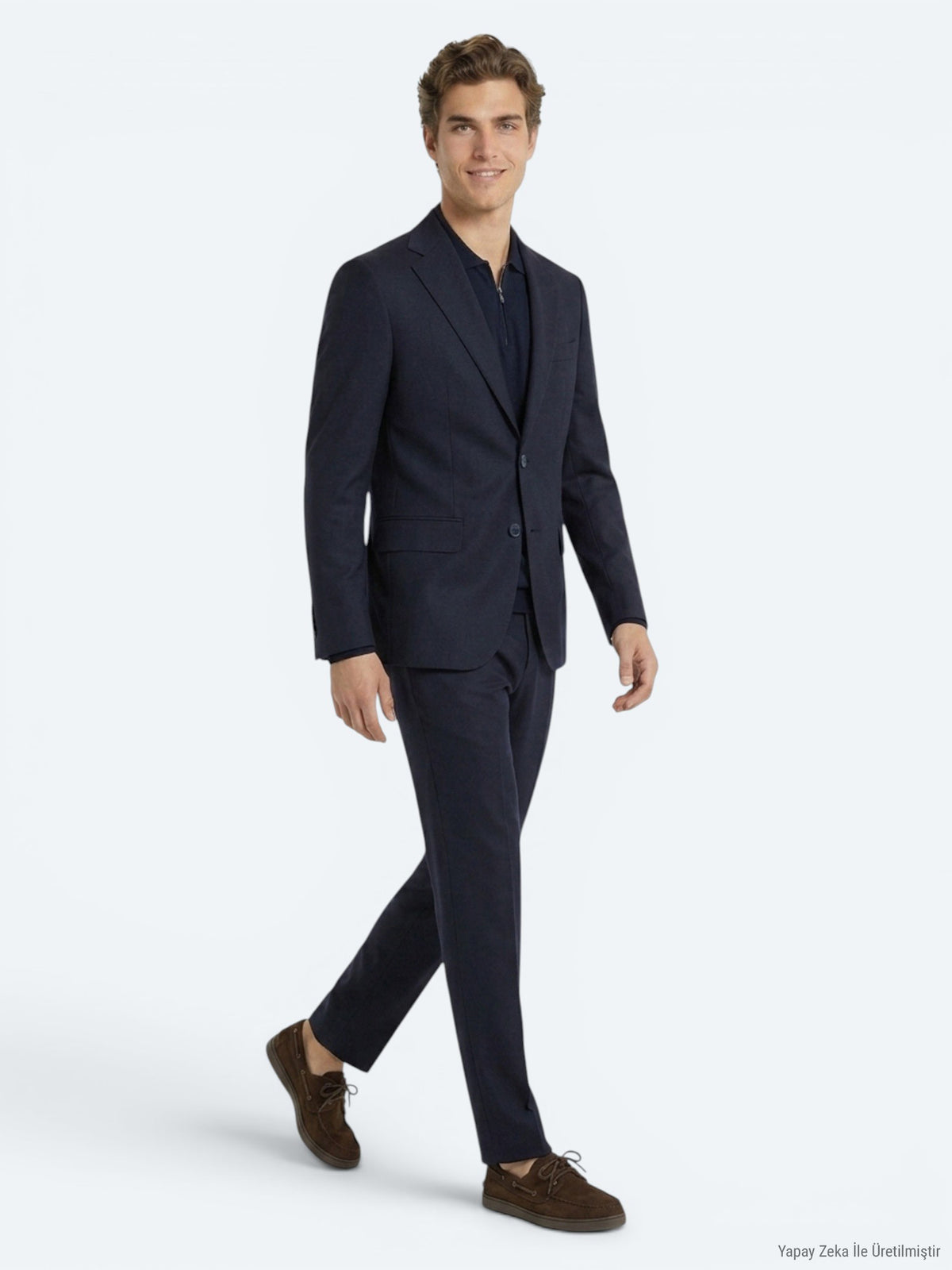 Lacivert Mikro Modern Fit %100 Yün Takım Elbise