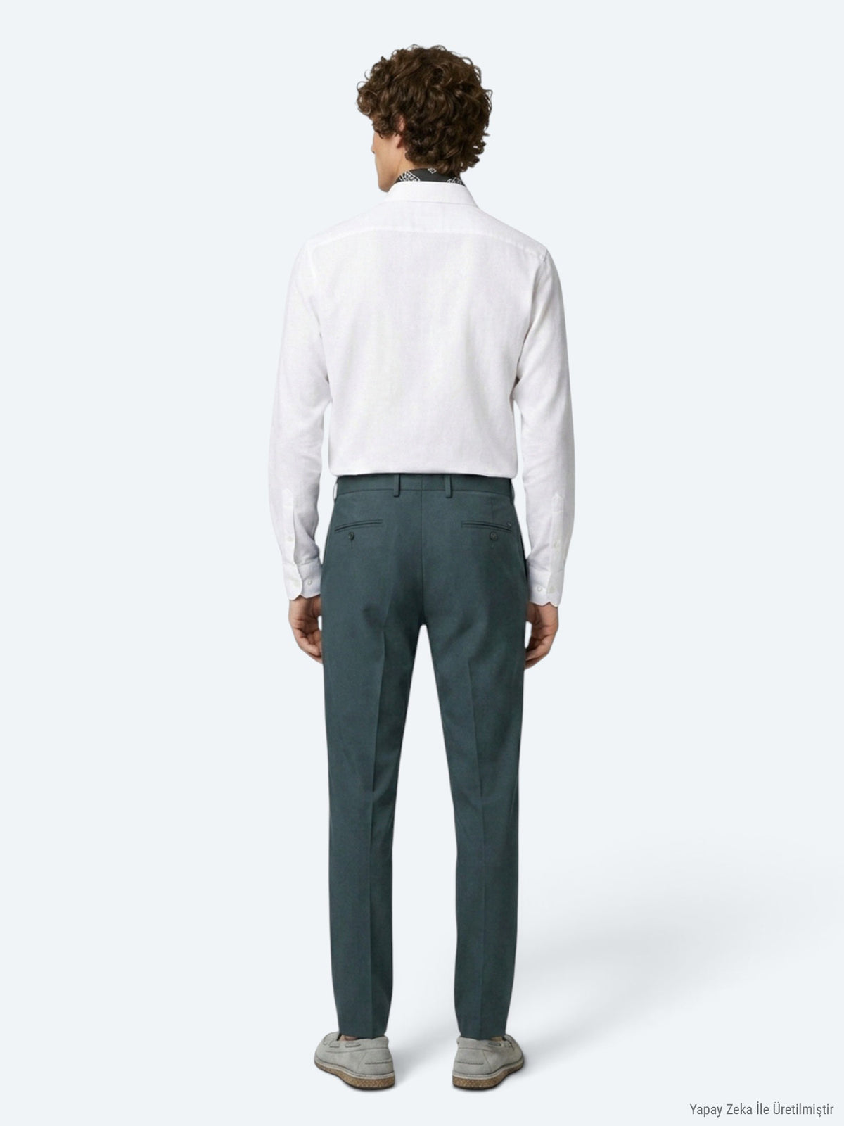 Haki Düz Dokuma Regular Fit Casual Pantolon
