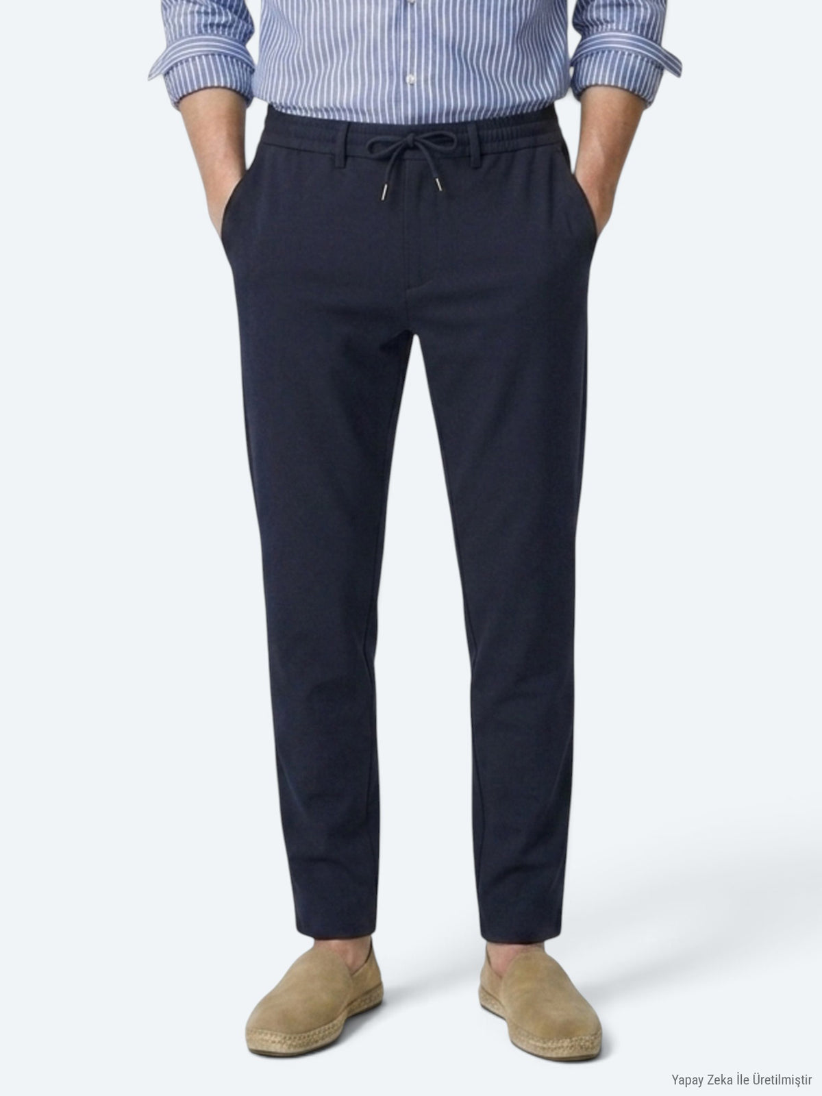 Lacivert Düz Dokuma Jogging Fit Casual Pantolon
