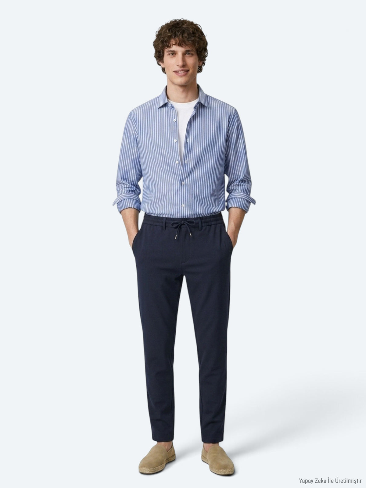 Lacivert Düz Dokuma Jogging Fit Casual Pantolon