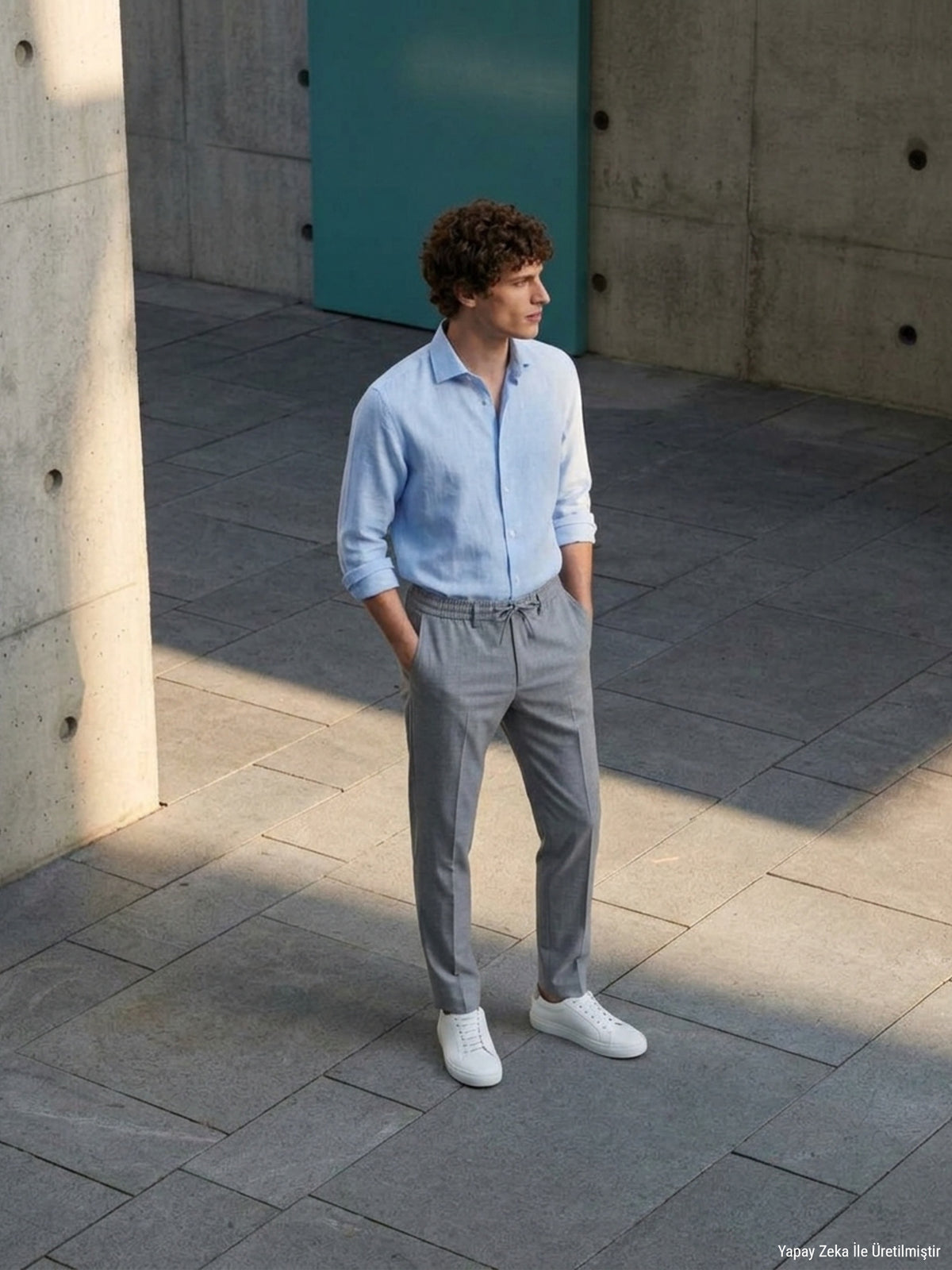 Antrasit Düz Dokuma Jogging Fit Casual Pantolon