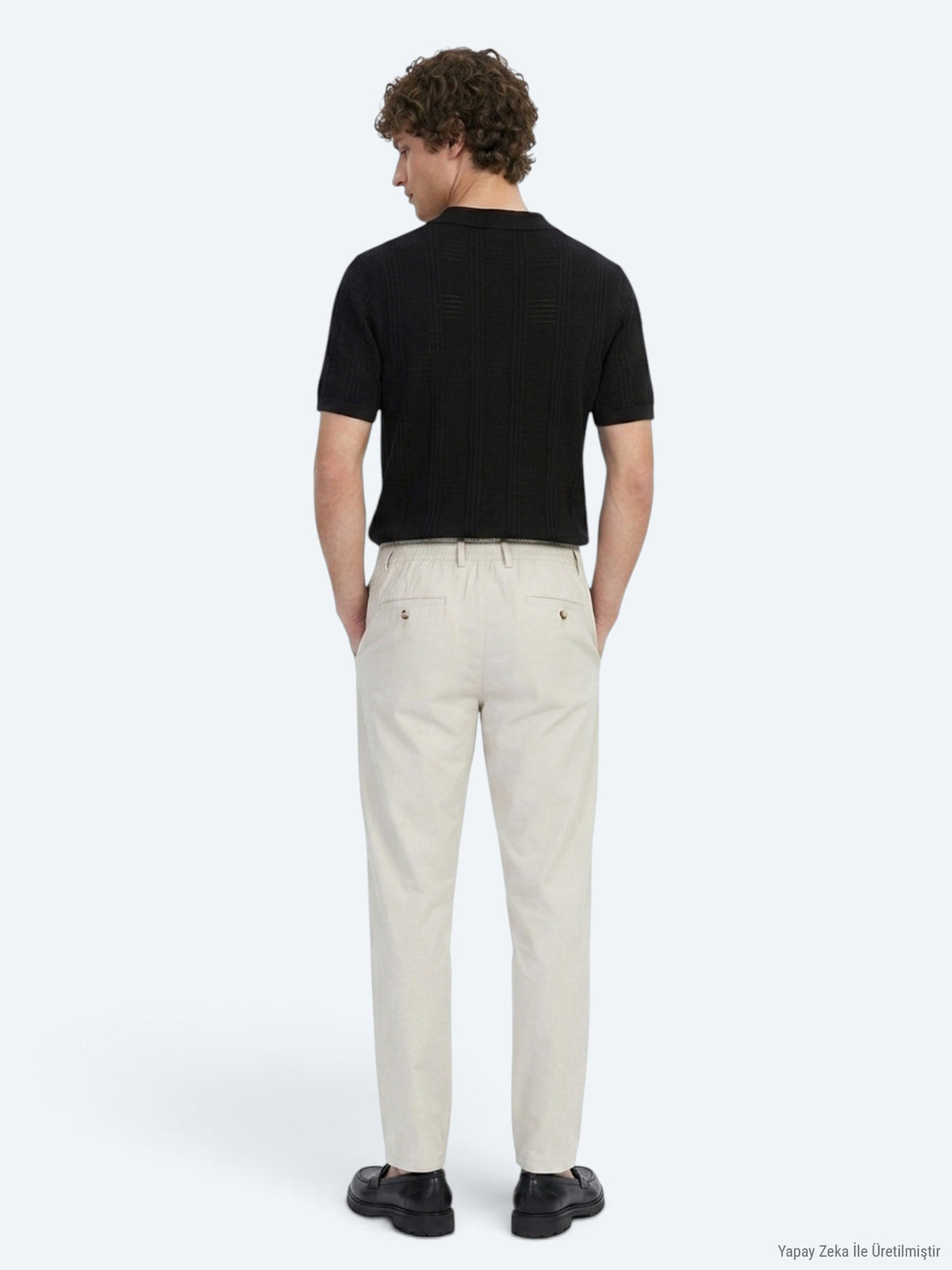Açık Bej Düz Dokuma Jogging Fit Casual Pantolon