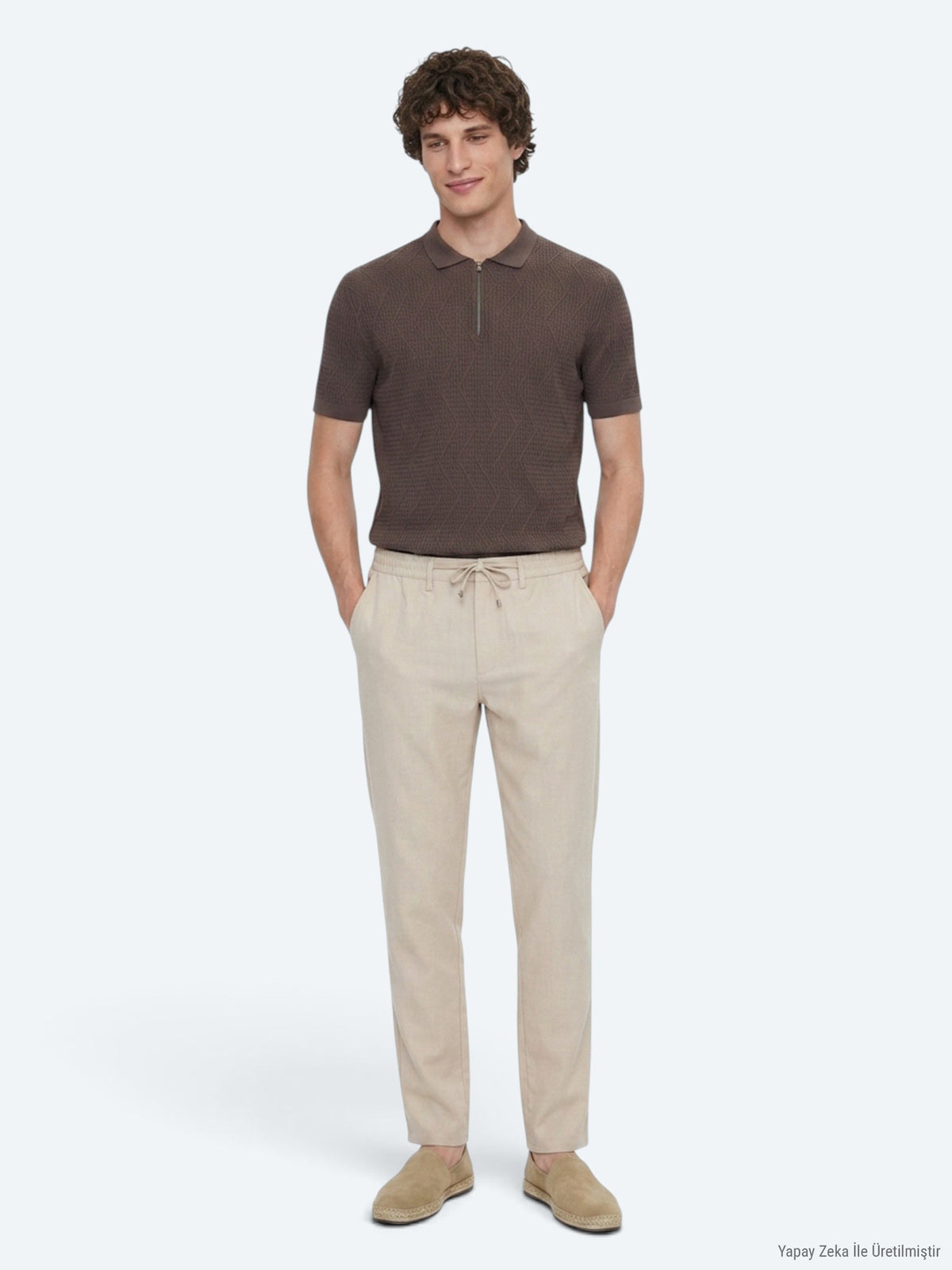 Vizon Düz Dokuma Jogging Fit Casual Pantolon