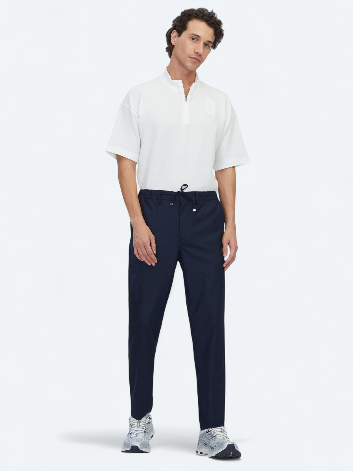 Lacivert Düz Dokuma Jogging Fit Casual Pantolon