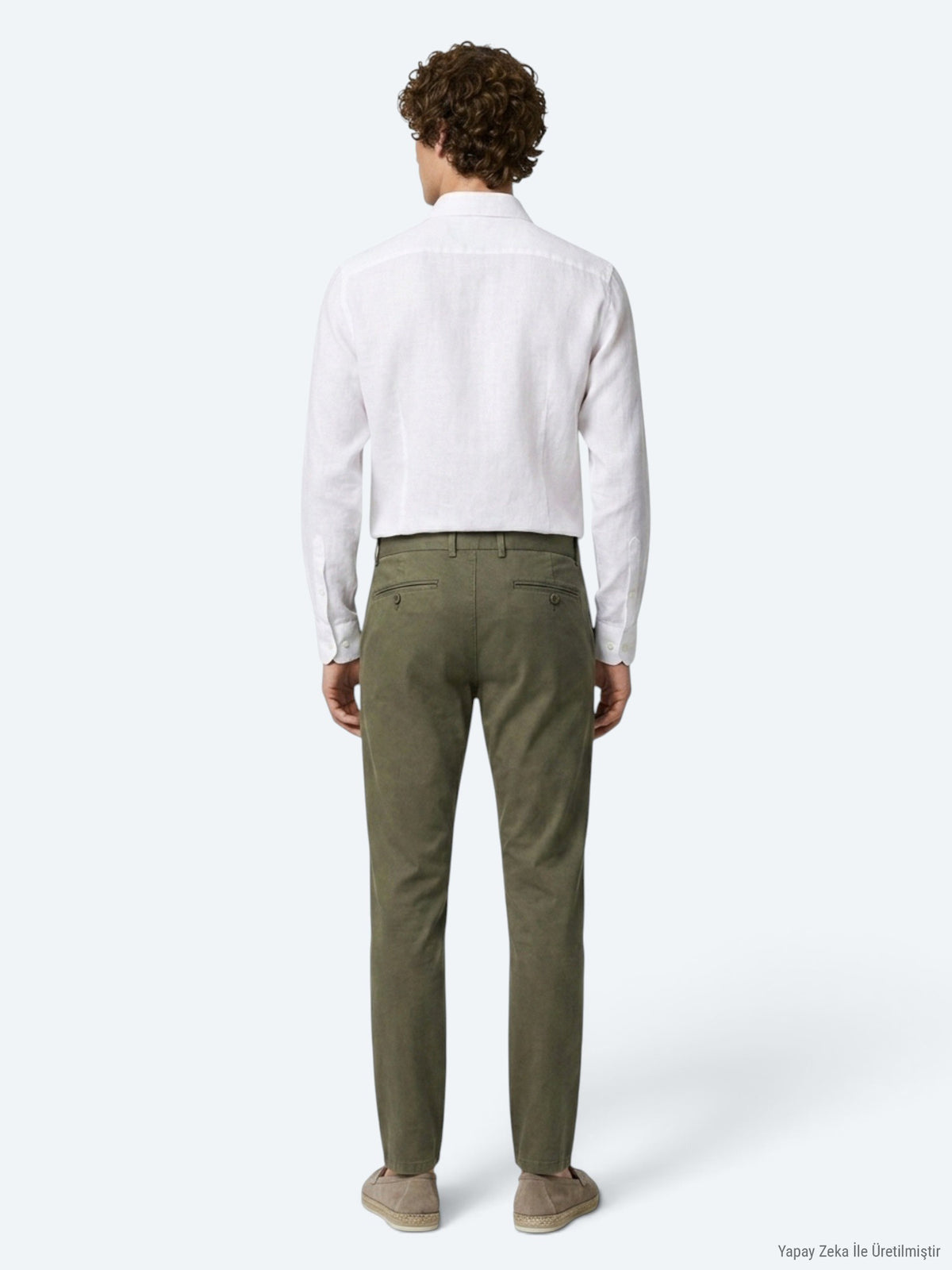 Açık Yeşil Düz Dokuma Regular Fit Casual Pamuk Karışımlı Pantolon